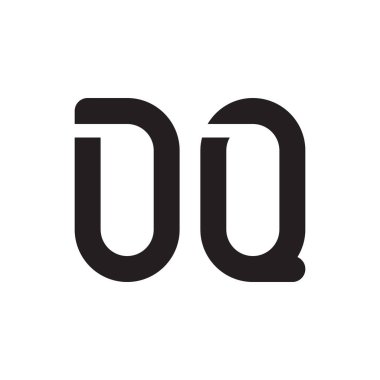 dq ilk harf vektör logo simgesi