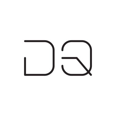 dq ilk harf vektör logo simgesi