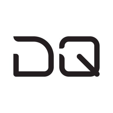 dq ilk harf vektör logo simgesi
