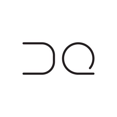 dq ilk harf vektör logo simgesi