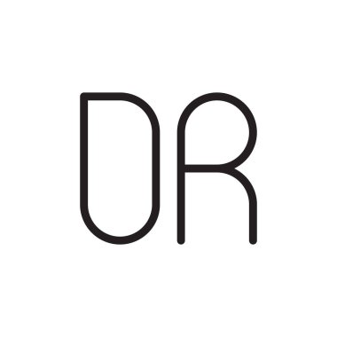 dr ilk harf vektör logo simgesi
