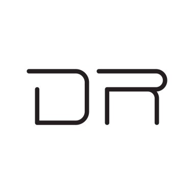 dr ilk harf vektör logo simgesi