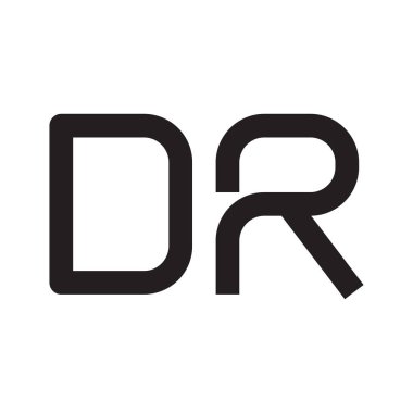 dr ilk harf vektör logo simgesi