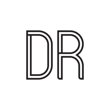 dr ilk harf vektör logo simgesi