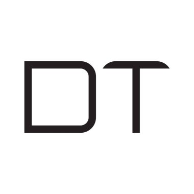dt ilk harf vektör logo simgesi