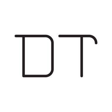 dt ilk harf vektör logo simgesi