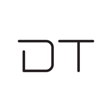 dt ilk harf vektör logo simgesi