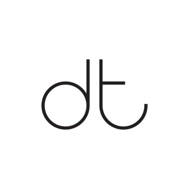 dt ilk harf vektör logo simgesi