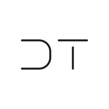 dt ilk harf vektör logo simgesi