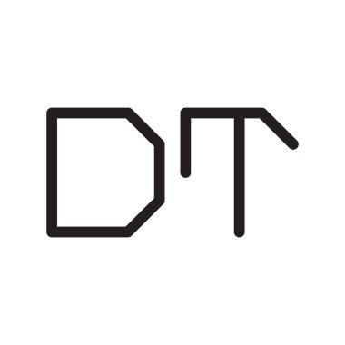 dt ilk harf vektör logo simgesi