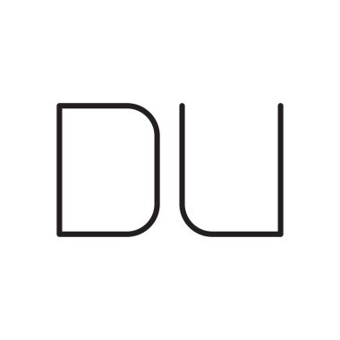 du ilk harf vektör logosu simgesi