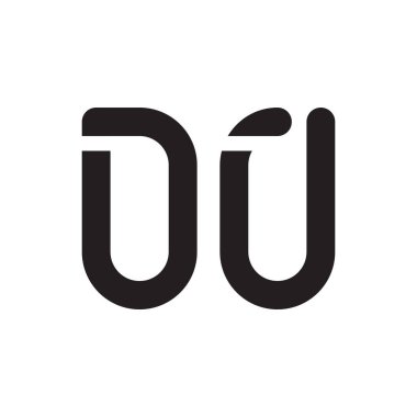 du ilk harf vektör logosu simgesi