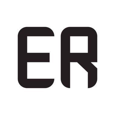 er ilk harf vektör logo simgesi