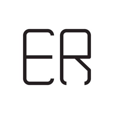 er ilk harf vektör logo simgesi