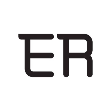 er ilk harf vektör logo simgesi