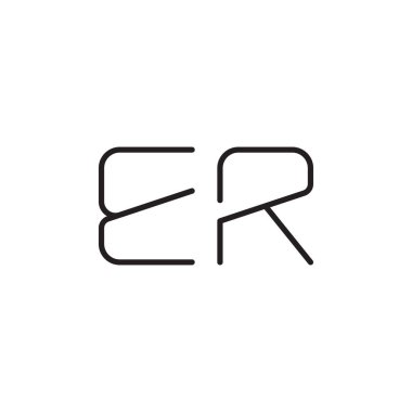 er ilk harf vektör logo simgesi