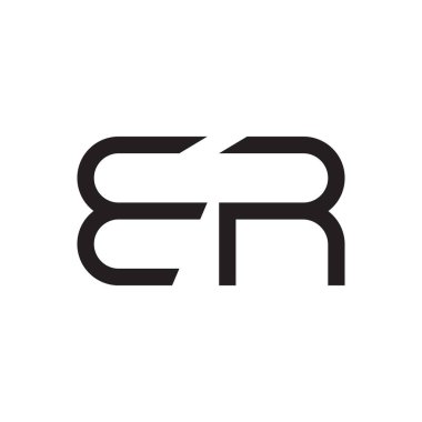 er ilk harf vektör logo simgesi