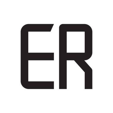 er ilk harf vektör logo simgesi