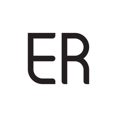 er ilk harf vektör logo simgesi