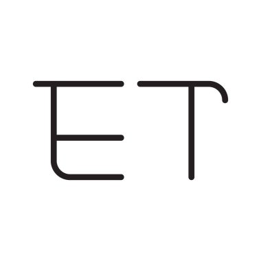 et ilk harf vektör logo simgesi