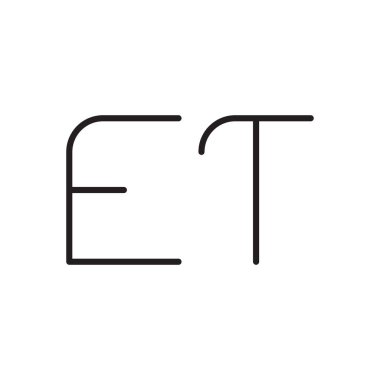 et ilk harf vektör logo simgesi