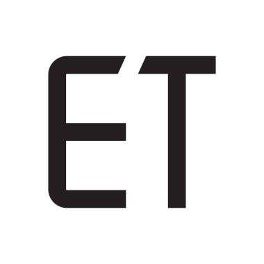 et ilk harf vektör logo simgesi