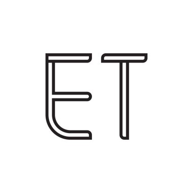 et ilk harf vektör logo simgesi