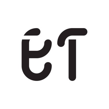 et ilk harf vektör logo simgesi