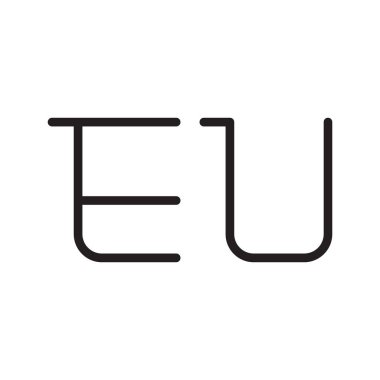 eu ilk harf vektör logo simgesi