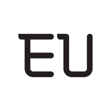 eu ilk harf vektör logo simgesi