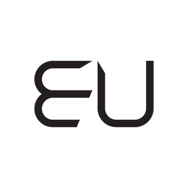 eu ilk harf vektör logo simgesi