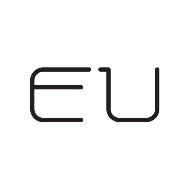 eu ilk harf vektör logo simgesi
