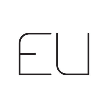 eu ilk harf vektör logo simgesi