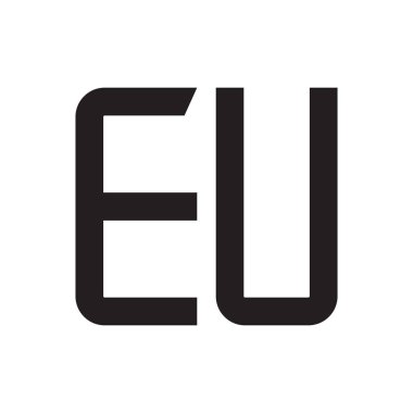 eu ilk harf vektör logo simgesi
