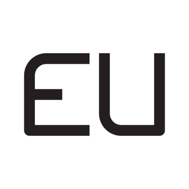 eu ilk harf vektör logo simgesi