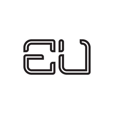 eu ilk harf vektör logo simgesi
