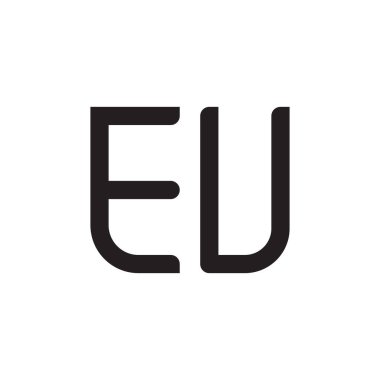 eu ilk harf vektör logo simgesi