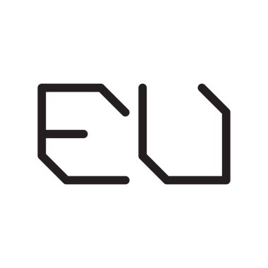 eu ilk harf vektör logo simgesi