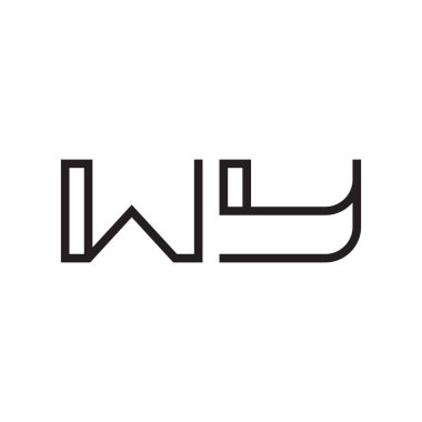 wy ilk harf vektör logo simgesi