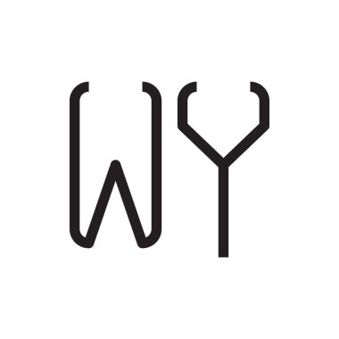 wy ilk harf vektör logo simgesi