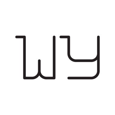 wy ilk harf vektör logo simgesi