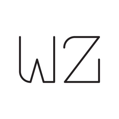 wz ilk harf vektör logo simgesi