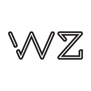 wz ilk harf vektör logo simgesi