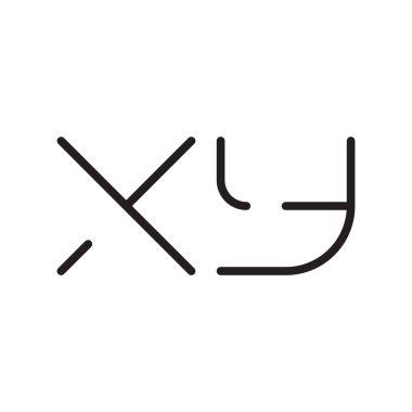 xy ilk harf vektör logo simgesi