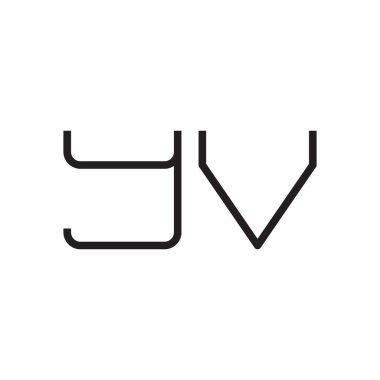 yv ilk harf vektör logo simgesi