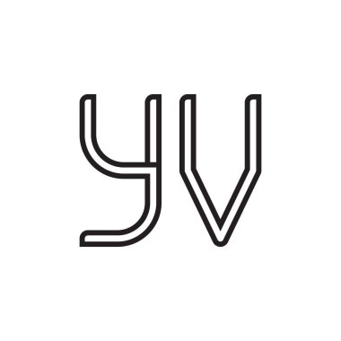 yv ilk harf vektör logo simgesi