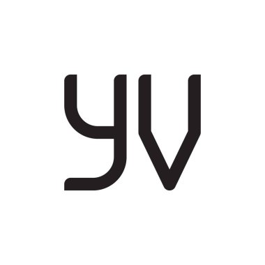 yv ilk harf vektör logo simgesi