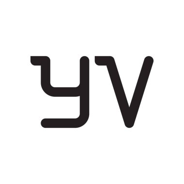 yv ilk harf vektör logo simgesi