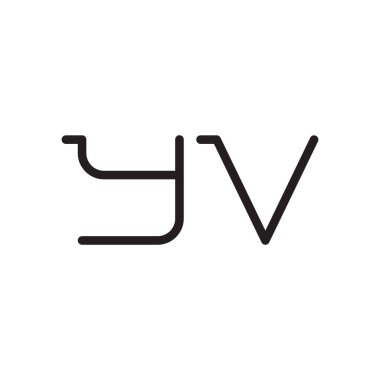 yv ilk harf vektör logo simgesi