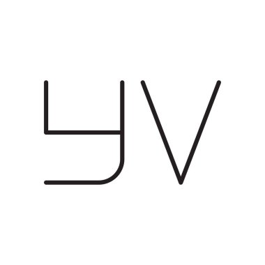 yv ilk harf vektör logo simgesi
